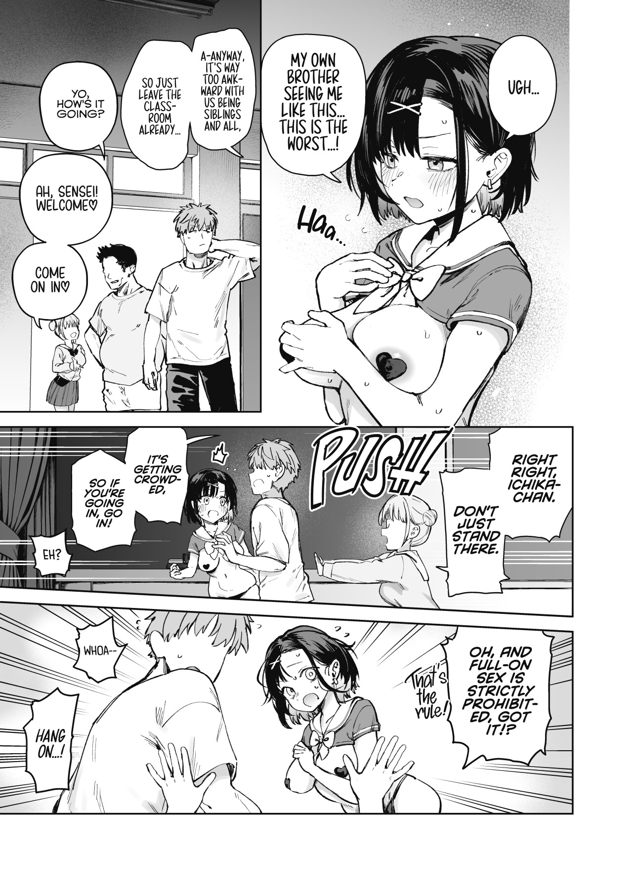 Hentai Manga Comic-My Little Sister Was a Hostess at Class 2-C's School Festival Boobs Bar-Read-8